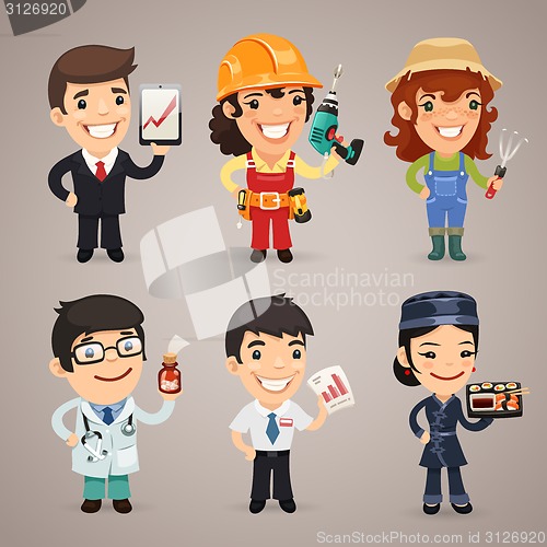 Image of Professions Cartoon Characters Set1.1