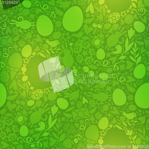 Image of Easter Seamless Pattern in Green Colors