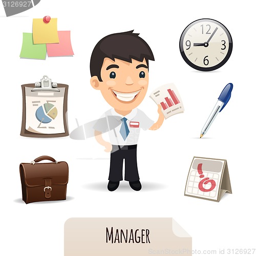 Image of Male Manager Icons Set