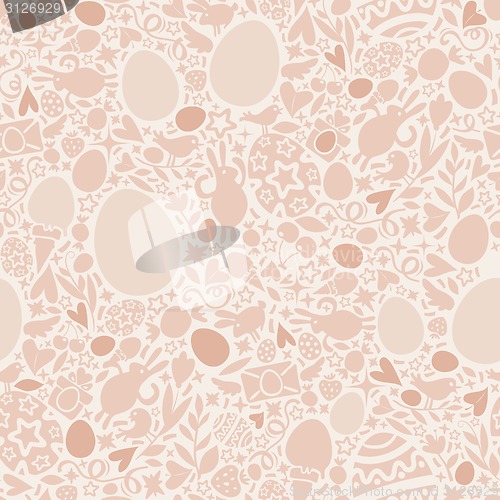 Image of Easter Seamless Pattern in Beige Colors
