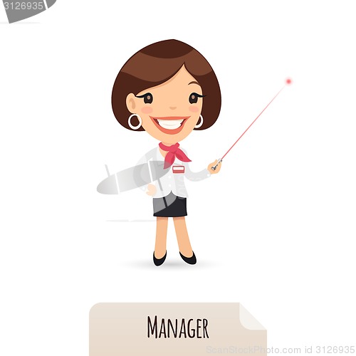 Image of Female Manager With Laser Pointer