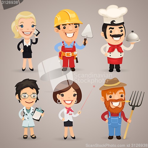 Image of Professions Cartoon Characters Set1.2