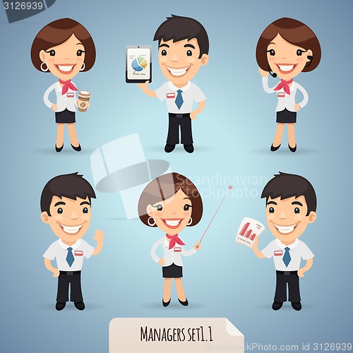 Image of Managers Cartoon Characters Set1.1