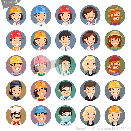 Image of Professions Vector Characters Icons Set1.1