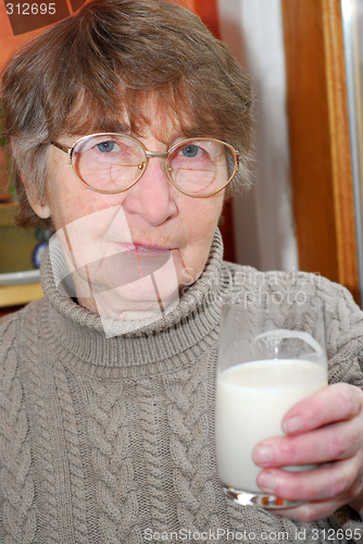 Image of Woman glass milk