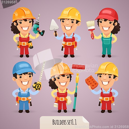 Image of Builders Cartoon Characters Set1.1