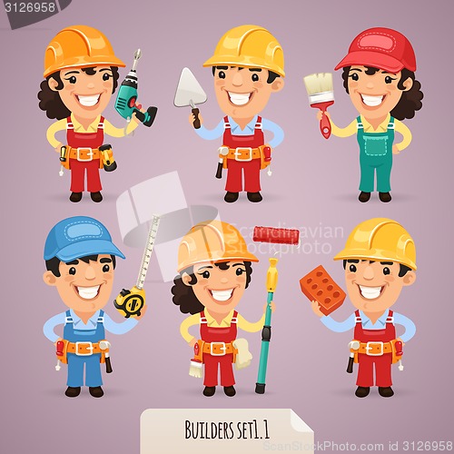 Image of Builders Cartoon Characters Set1.1