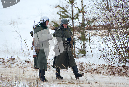 Image of Two German soldier walking