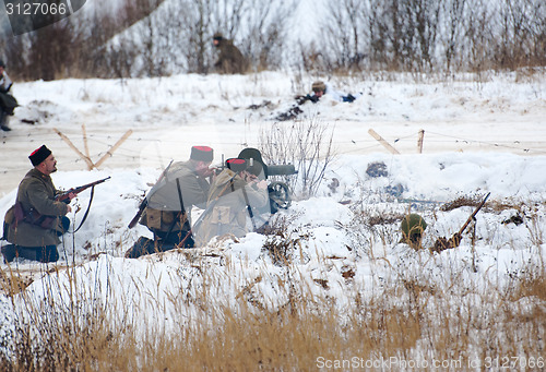 Image of Cossacks fires machine gun