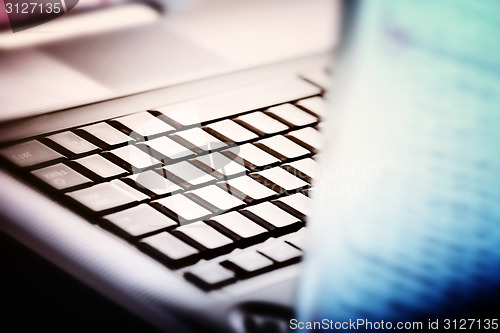 Image of Modern and stylish laptop. 