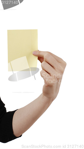 Image of Woman and post it