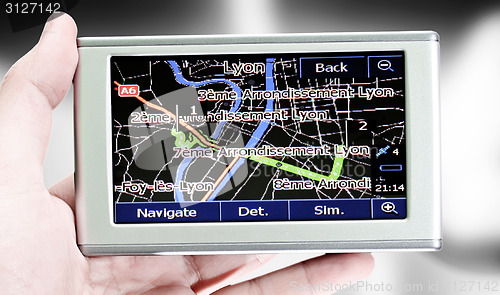 Image of Gps in a man hand.