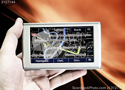 Image of GPS in a man hand