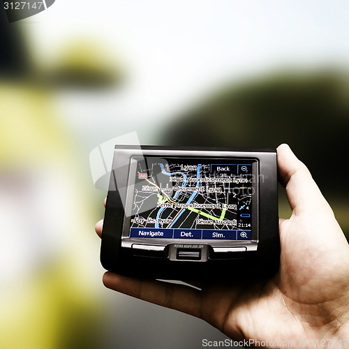 Image of Gps in a man hand.