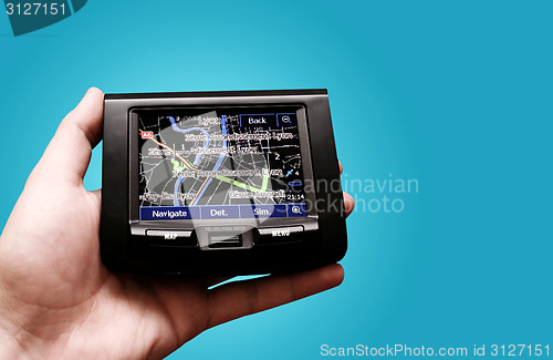 Image of Gps in a man hand.