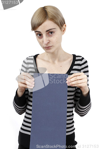 Image of Woman holding a paper