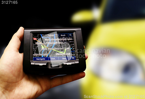 Image of Gps in a man hand.