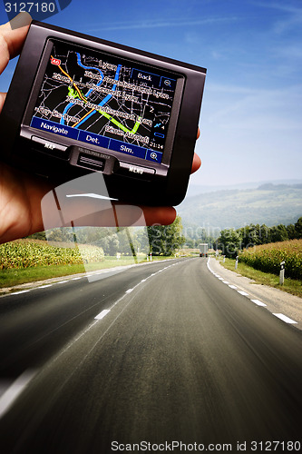 Image of GPS in a man hand