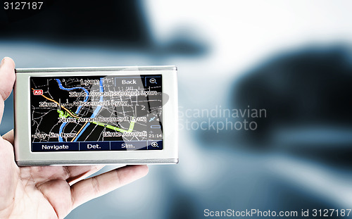 Image of Gps in a man hand.