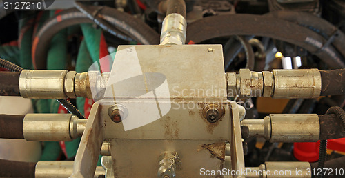 Image of Hydraulic connectors. Agricultural machinery