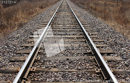 Image of Railway leaving afar to horizon. 