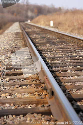 Image of Railway leaving afar to horizon. 