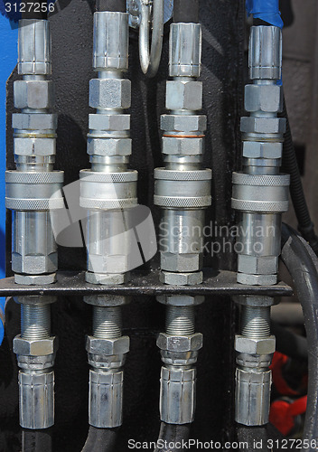 Image of Hydraulic connectors. Agricultural machinery