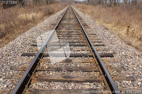 Image of Railway leaving afar to horizon. 