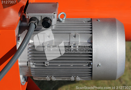 Image of Red powerful electric motors for modern industrial equipment