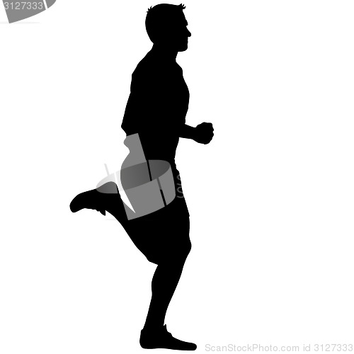 Image of Athlete on running race, silhouettes. Vector illustration.