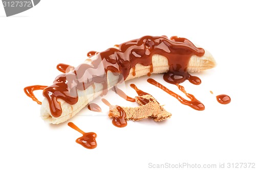 Image of Banana under the caramel topping