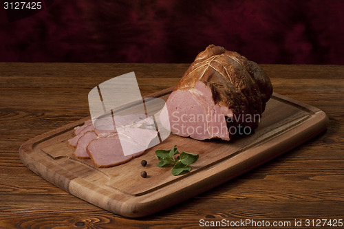 Image of Smoked ham on the table