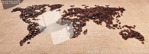 Image of Map made of coffee