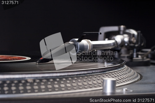 Image of Dj’s turntable closeup