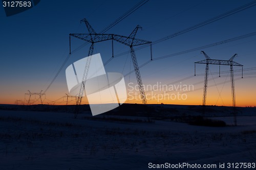 Image of Daybreak above powerlines