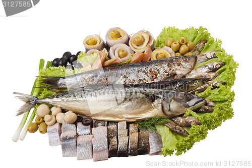 Image of A fish set with vegetables