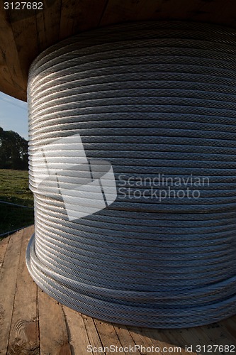 Image of Bobbins with electric power wire