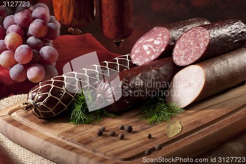 Image of A composition of different sorts of sausages