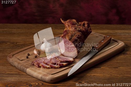 Image of Smoked ham on the table