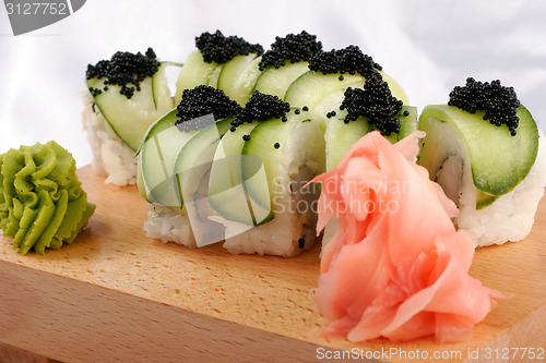 Image of Sushi and black caviar