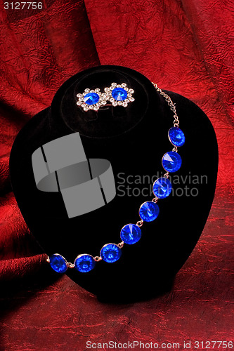 Image of Bracelet with blue gem