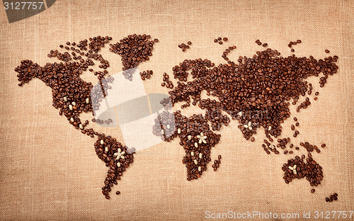Image of Map made of coffee