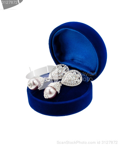 Image of Earring in blue present box