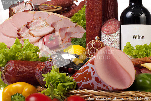 Image of A composition of meat and vegetables