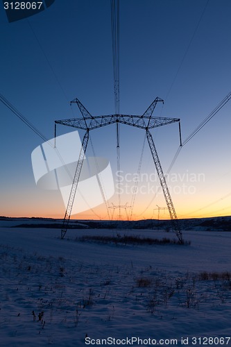 Image of Daybreak above powerlines