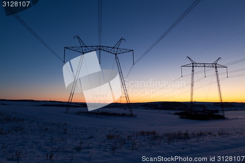 Image of Daybreak above powerlines