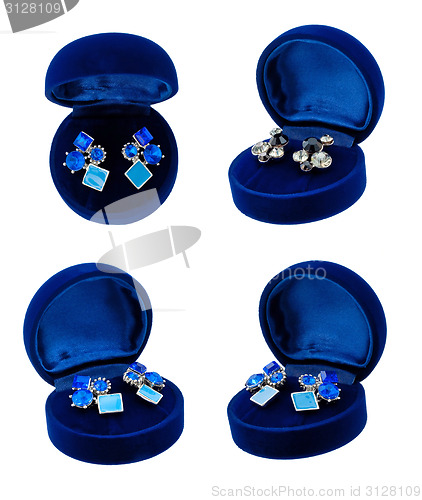 Image of Earring in blue present box 