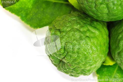 Image of Bergamot fruit on white background. 