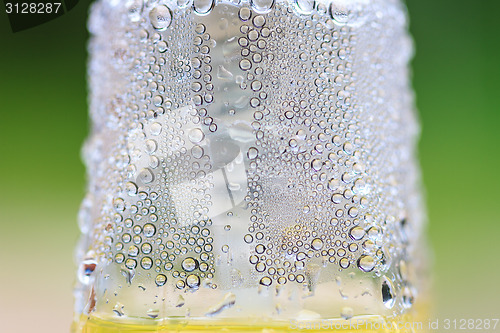 Image of Water Drops on plastic bottle