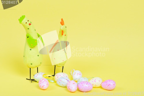 Image of Easter chickens and eggs